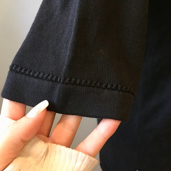 Valerie Stevens SILK Tunic Top Black Small Petite - Picture 6 of 12